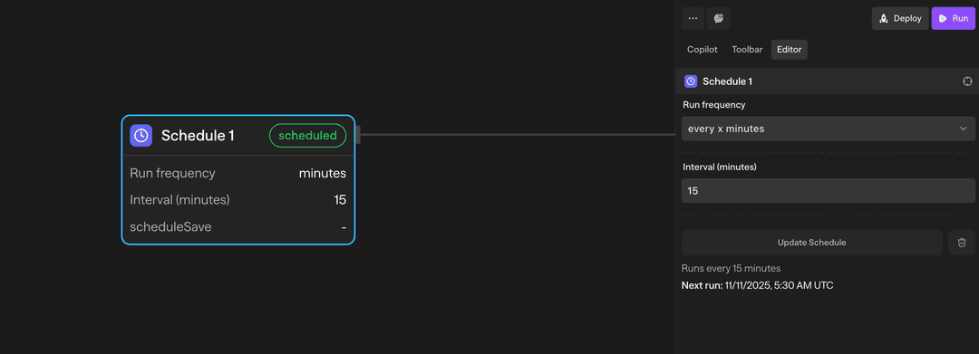 Active Schedule Block